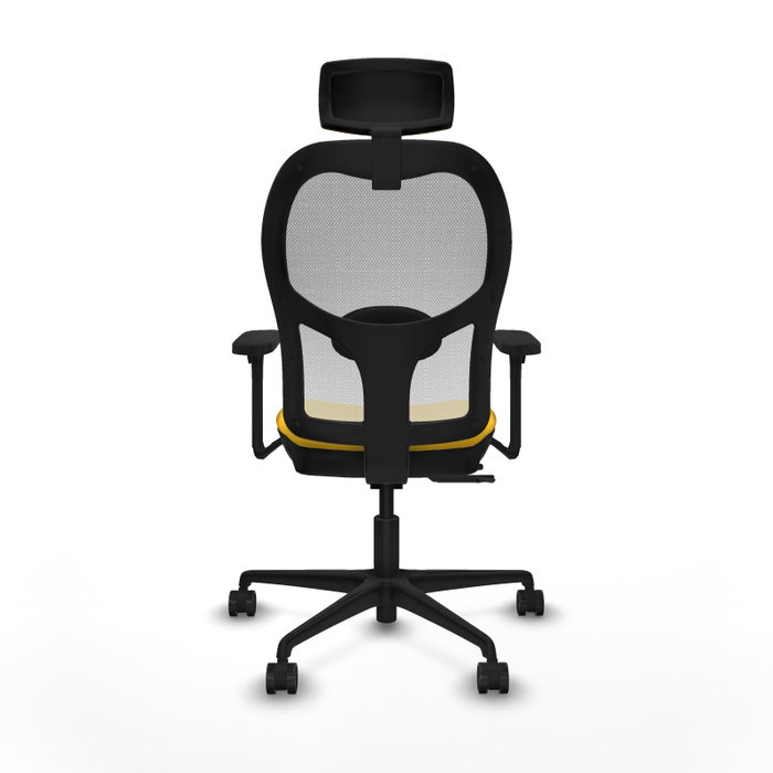 PIQUERAS Y CRESPO Silla de oficina Jorquera con mecanismo Sincro/Traslack Amarillo y Blanco PIQUERAS Y CRESPO Silla de oficina Jorquera con mecanismo Sincro/Traslack Amarillo y Blanco