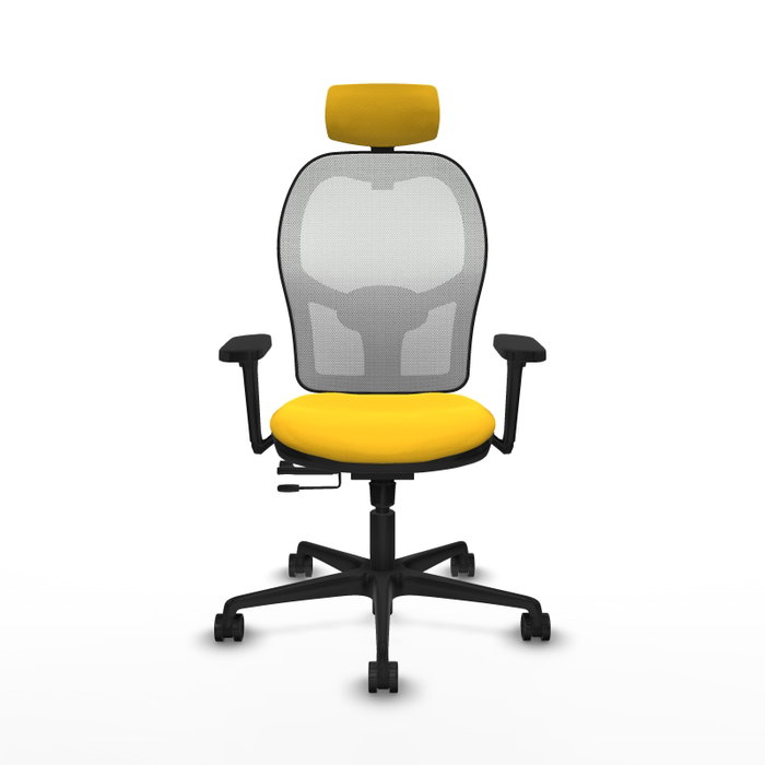 PIQUERAS Y CRESPO Silla de oficina Jorquera con mecanismo Sincro/Traslack Amarillo y Blanco PIQUERAS Y CRESPO Silla de oficina Jorquera con mecanismo Sincro/Traslack Amarillo y Blanco