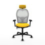 PIQUERAS Y CRESPO Silla de oficina Jorquera con mecanismo Sincro/Traslack Amarillo y Blanco