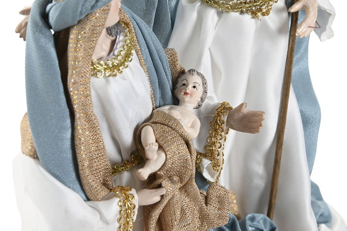 DKD Home Decor Nacimiento de Poliéster Azul y Blanco 24x14x34 cm