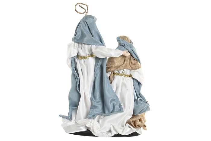 DKD Home Decor Nacimiento de Poliéster Azul y Blanco 24x14x34 cm