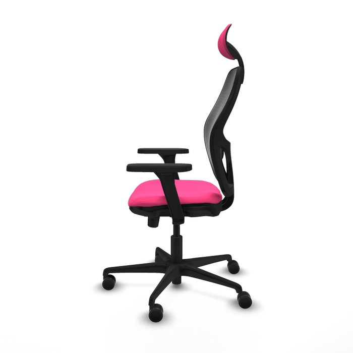PIQUERAS Y CRESPO Silla de oficina Jorquera Rosa y Negro con Mecanismo Sincro/Traslack