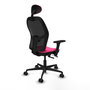 PIQUERAS Y CRESPO Silla de oficina Jorquera Rosa y Negro con Mecanismo Sincro/Traslack