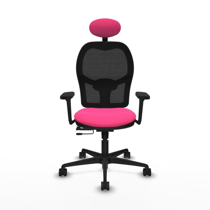 PIQUERAS Y CRESPO Silla de oficina Jorquera Rosa y Negro con Mecanismo Sincro/Traslack