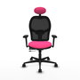 PIQUERAS Y CRESPO Silla de oficina Jorquera Rosa y Negro con Mecanismo Sincro/Traslack