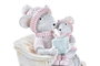 DKD Home Decor Figura Navidad Fantasia Raton Resina Rosa Beige Gris 5.5 x 10 x 8 cm