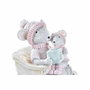 DKD Home Decor Figura de Resina Ratón Rosa, Beige y Gris