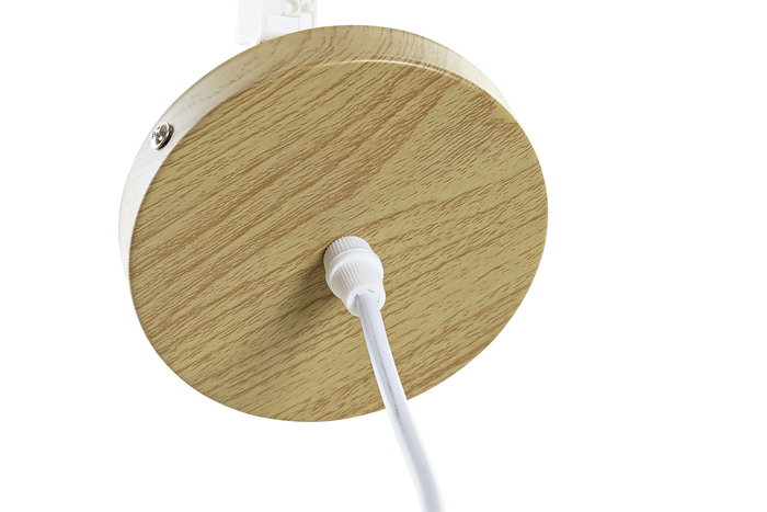 DKD Home Decor Lámpara de Techo Urban Blanco Natural Bambú Poliéster 50 x 25 x 50 cm (2 Unidades) E27 50W 220V