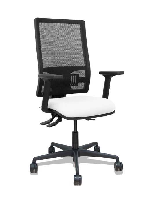 PIQUERAS Y CRESPO Silla Bormate asincro malla negra y asiento Bali blanco PIQUERAS Y CRESPO Silla Bormate asincro malla negra y asiento Bali blanco