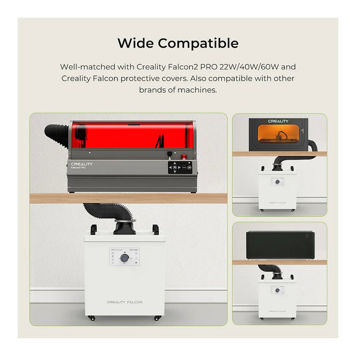 Creality 4008060112 Purificador de Humo para Impresora 3D Falcon2 PRO 22W/40W/60W - Negro, Gris