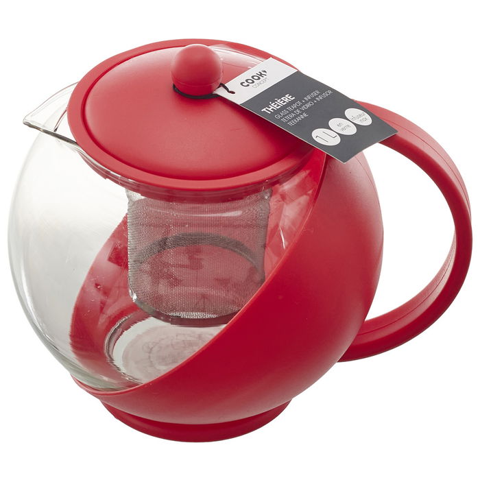 Cook Concept Tetera con Filtro 1.2 L para Infusiones de Metal y Cristal Cook Concept Tetera con Filtro 1.2 L para Infusiones de Metal y Cristal
