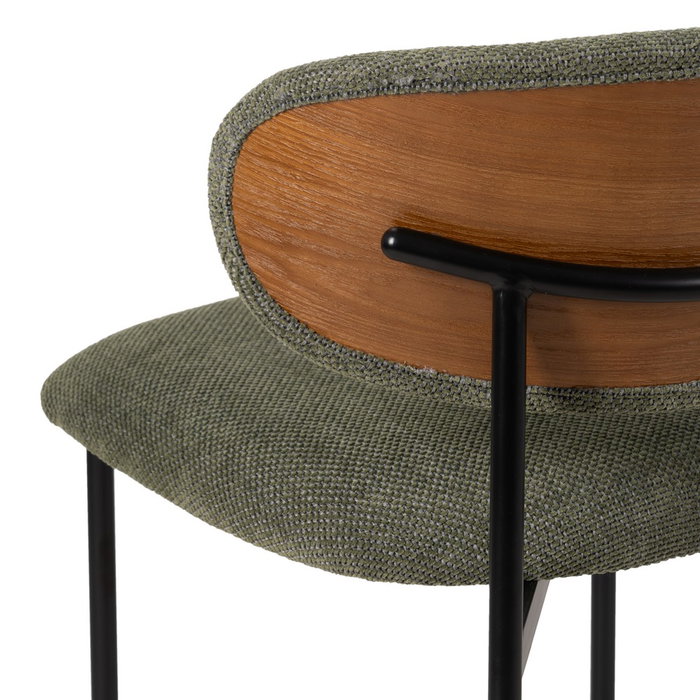 Silla Verde Tejido-Metal Salón 50 X 54 X 73,50 cm (Set de 4)