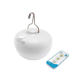 New Garden Cherry - Bombilla portátil recargable LED, luz cálida 3000K, 900 lúmenes, con imán y gancho, mando a distancia, autonomía 6-20h, carga USB-C, para exterior, Ø11x9 cm