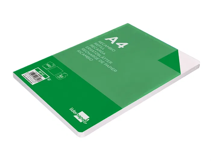 Liderpapel Recambio A4 100 Hojas 60gr Liso Sin Margen 4 Taladros Liderpapel Recambio A4 100 Hojas 60gr Liso Sin Margen 4 Taladros