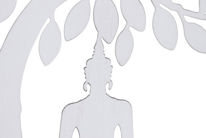 DKD Home Decor Decoración de Pared Metal Árbol Buda 60x60 cm