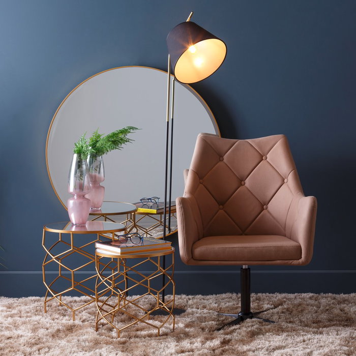 Espejo Oro Aluminio-Cristal Decoración 100 X 4 X 100 cm Espejo Oro Aluminio-Cristal Decoración 100 X 4 X 100 cm