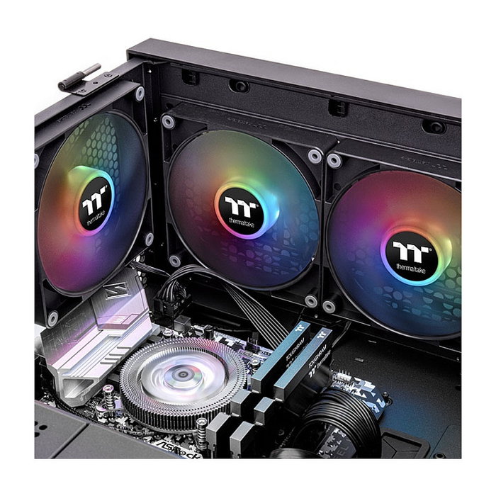 Thermaltake CT120 - Pack de 2 Ventiladores para PC 120mm ARGB Sync, 500-2000 RPM, Flujo de Aire 57.05 CFM, Negro/Blanco