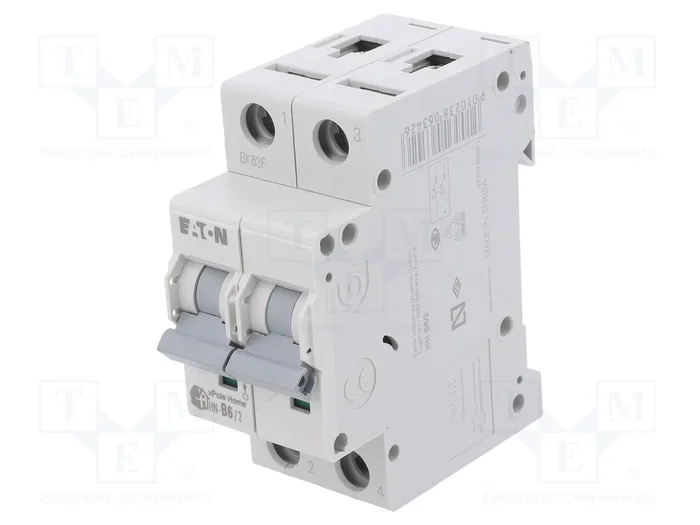 EATON ELECTRIC Interruptor magnetotérmico HN-B6/2 de 2 polos, 6A, 6kA EATON ELECTRIC Interruptor magnetotérmico HN-B6/2 de 2 polos, 6A, 6kA
