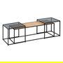 S/3 Mesa Centro Natural-Negro 97,50 X 34 X 35 cm