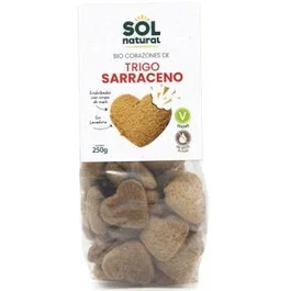 SOLNATURAL Corazones De Trigo Sarraceno Con Sirope De Maíz Vegano Sin Azúcares Ni Lactosa 250Gr
