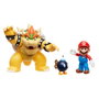 Jakks Pacific Super Mario vs. Bowser Serie 1 - Set de Figuras Articuladas con Mario de 6 cm y Bowser con Bomba, Multilingüe