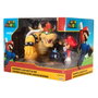Jakks Pacific Super Mario vs. Bowser Serie 1 - Set de Figuras Articuladas con Mario de 6 cm y Bowser con Bomba, Multilingüe