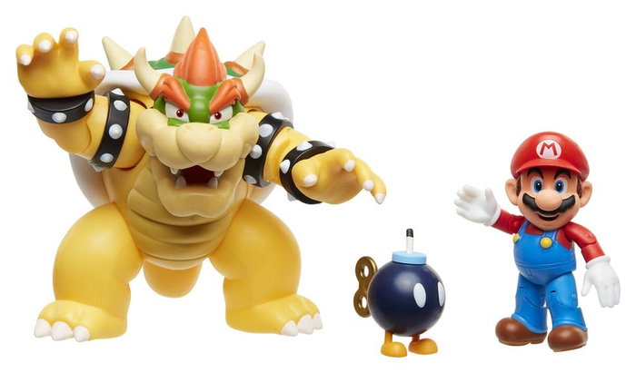 JAKKS PACIFIC Super Mario VS. Bowser Serie 1 - Pack de Figuras Mario vs. Bowser Lava Battle