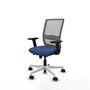 PIQUERAS Y CRESPO Silla de oficina Haches con mecanismo Sincro/Traslack, Azul marino y Gris