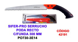 SIFER-PRO Serrucho de poda recto con funda 300 mm