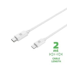 Celly Cable USB-C a Lightning 2m Blanco 60W MFi