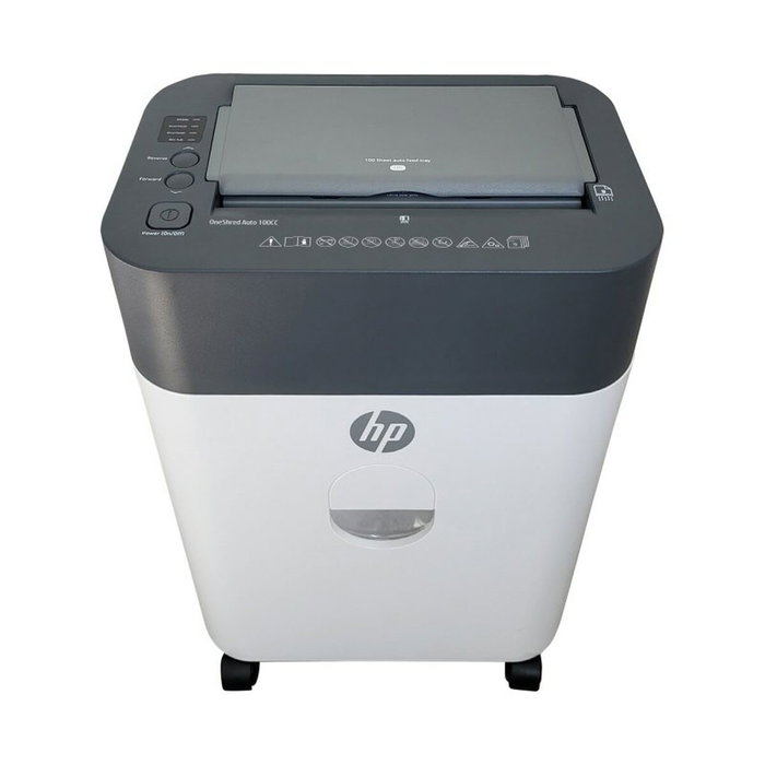 HP OneShred Auto 100CC Triturador de papel blanco de corte cruzado