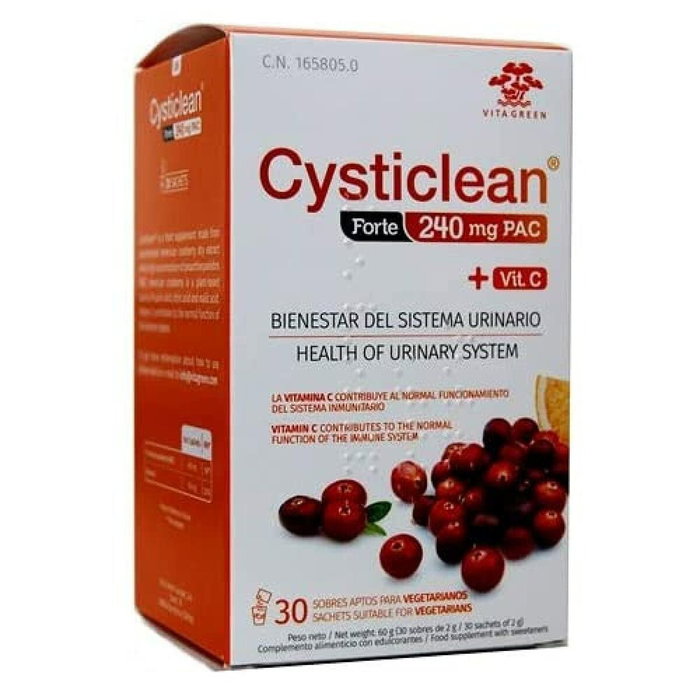 Cysticlean Forte con PAC, Vitamina C y Arándano Rojo, 30 sobres