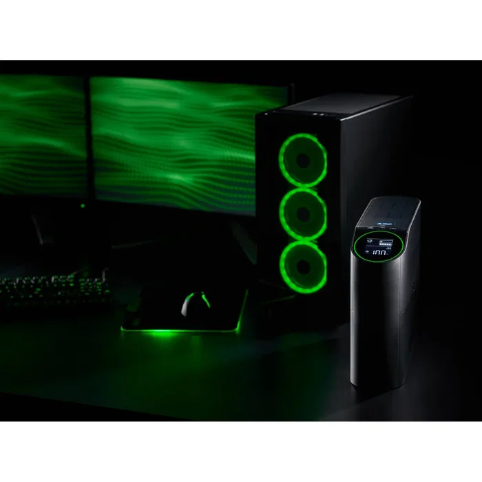 APC BGM2200B-GR UPS/SAI Back-UPS Pro Gaming 2200VA 1320W Torre Blanco, 6 Salidas (4 Schuko + 2 IEC C13), Luces RGB, Protección para Equipos