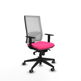 PIQUERAS Y CRESPO Silla de oficina Horna con mecanismo Sincro, Rosa y Blanco