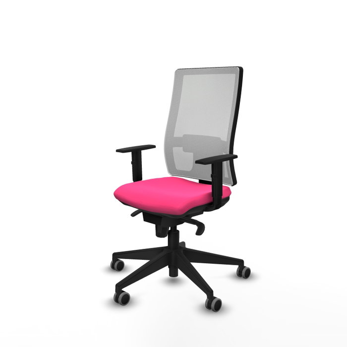 PIQUERAS Y CRESPO Silla de oficina Horna con mecanismo Sincro, Rosa y Blanco