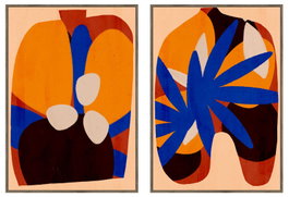 DKD Home Decor Set de 2 Cuadros Jarrón Abstracto 80x120 cm