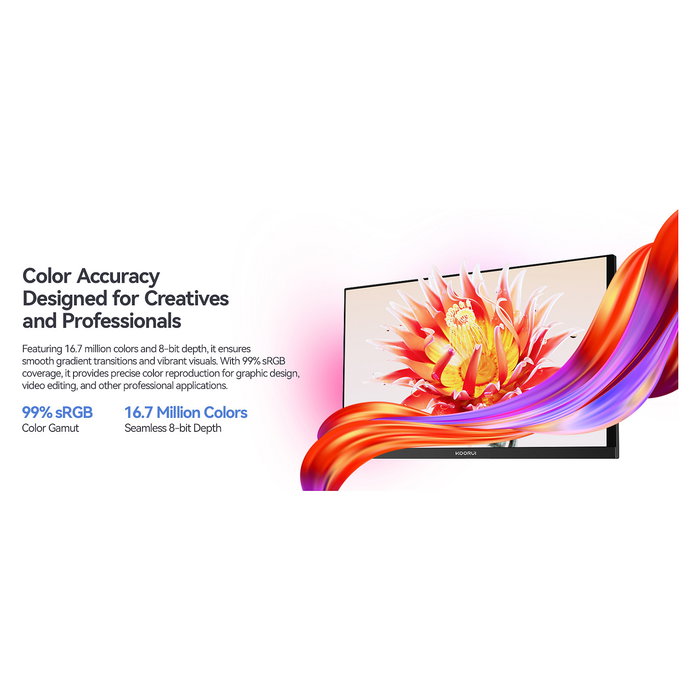 Koorui E2711K Monitor Gaming Oficina 27" FHD (68,6 cm) IPS 144 Hz 5 ms AMD FreeSync Premium, Negro, Sin Marco, Montaje VESA