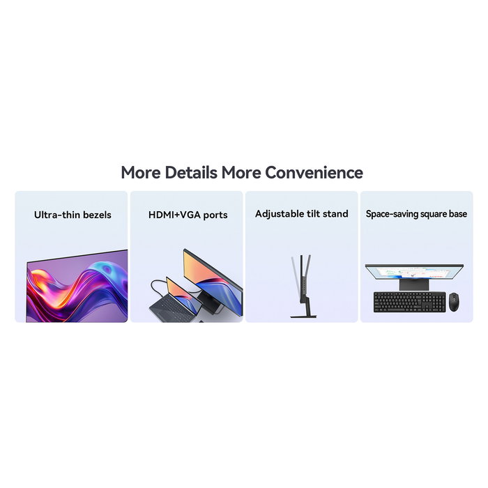 Koorui E2711K Monitor Gaming Oficina 27" FHD (68,6 cm) IPS 144 Hz 5 ms AMD FreeSync Premium, Negro, Sin Marco, Montaje VESA