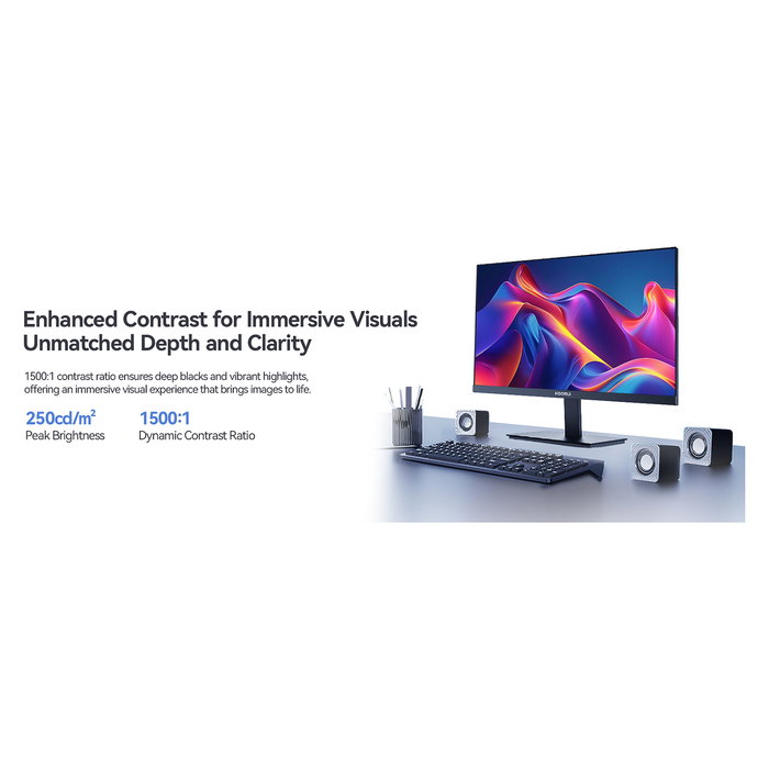 Koorui E2711K Monitor Gaming Oficina 27" FHD (68,6 cm) IPS 144 Hz 5 ms AMD FreeSync Premium, Negro, Sin Marco, Montaje VESA