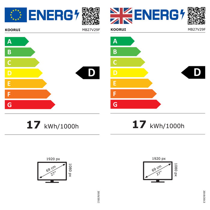 Koorui E2711K Monitor Gaming Oficina 27" FHD (68,6 cm) IPS 144 Hz 5 ms AMD FreeSync Premium, Negro, Sin Marco, Montaje VESA