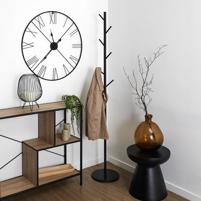 Home Deco Factory Perchero Loka Negro Colección Essentiel Hierro 173cm