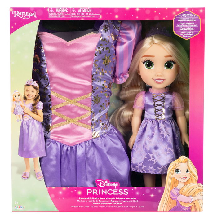 JAKKS PACIFIC Muñeca Rapunzel 38cm + Disfraz Disney Talla 4-7 años JAKKS PACIFIC Muñeca Rapunzel 38cm + Disfraz Disney Talla 4-7 años