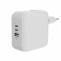 HYPER HJ1003WHWWGL Cargador de Pared GaN 70W con 2 Puertos USB-C y 1 USB-A, Power Delivery 3.0, Carga Rápida para Portátil, Smartphone, Tableta - Color Blanco