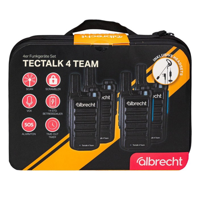 Albrecht Tectalk 4 Team Set de 4 Radios Walkie-Talkie con Maletín Albrecht Tectalk 4 Team Set de 4 Radios Walkie-Talkie con Maletín
