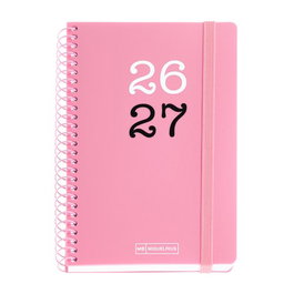 Agenda Escolar (2026-27) Miquelrius College Espiral Tapa Pp Con Goma Activa 8º 117X174 D/P Rosa
