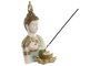 DKD Home Decor Figura Decorativa de Buda Oriental de Resina Turquesa y Dorada con unas medidas de 12 x 22 x 12 cm