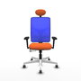PIQUERAS Y CRESPO Silla de oficina Motilla con mecanismo Sincro/Traslack, Azul y Naranja