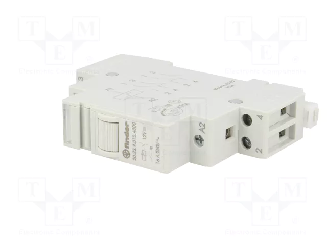 FINDER 20.23 Relé de instalación biestable 12V DC 16A NC + NA