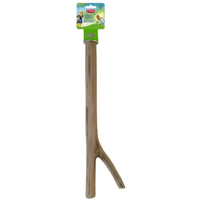 Tyrol Percha de Rama para Pájaros TYR3281018691016, Accesorio de Madera Natural, Tamaño L 30cm