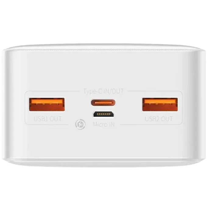 Baseus Bipow Power Bank 30000mAh 15W con Pantalla Digital Blanco